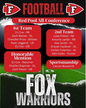 list of red pool all conference football team members from Fox